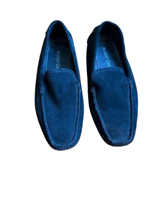 Bugatchi Men\'s Black Suede Driving Loafers Moccasins Slip On Size 8